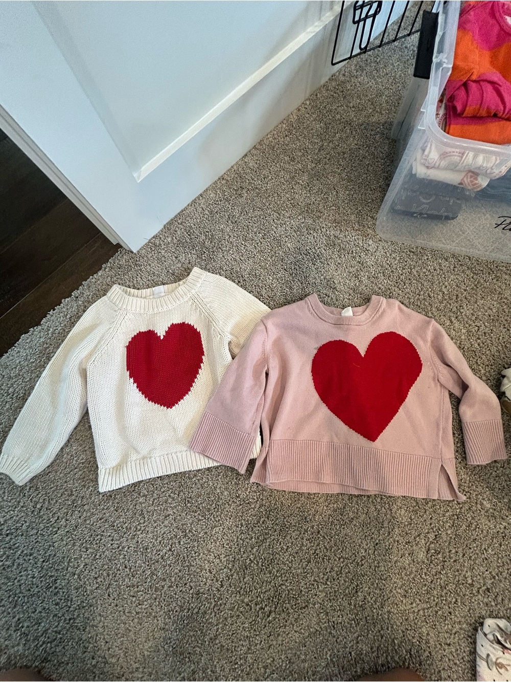 Girls Heart Knit Sweaters